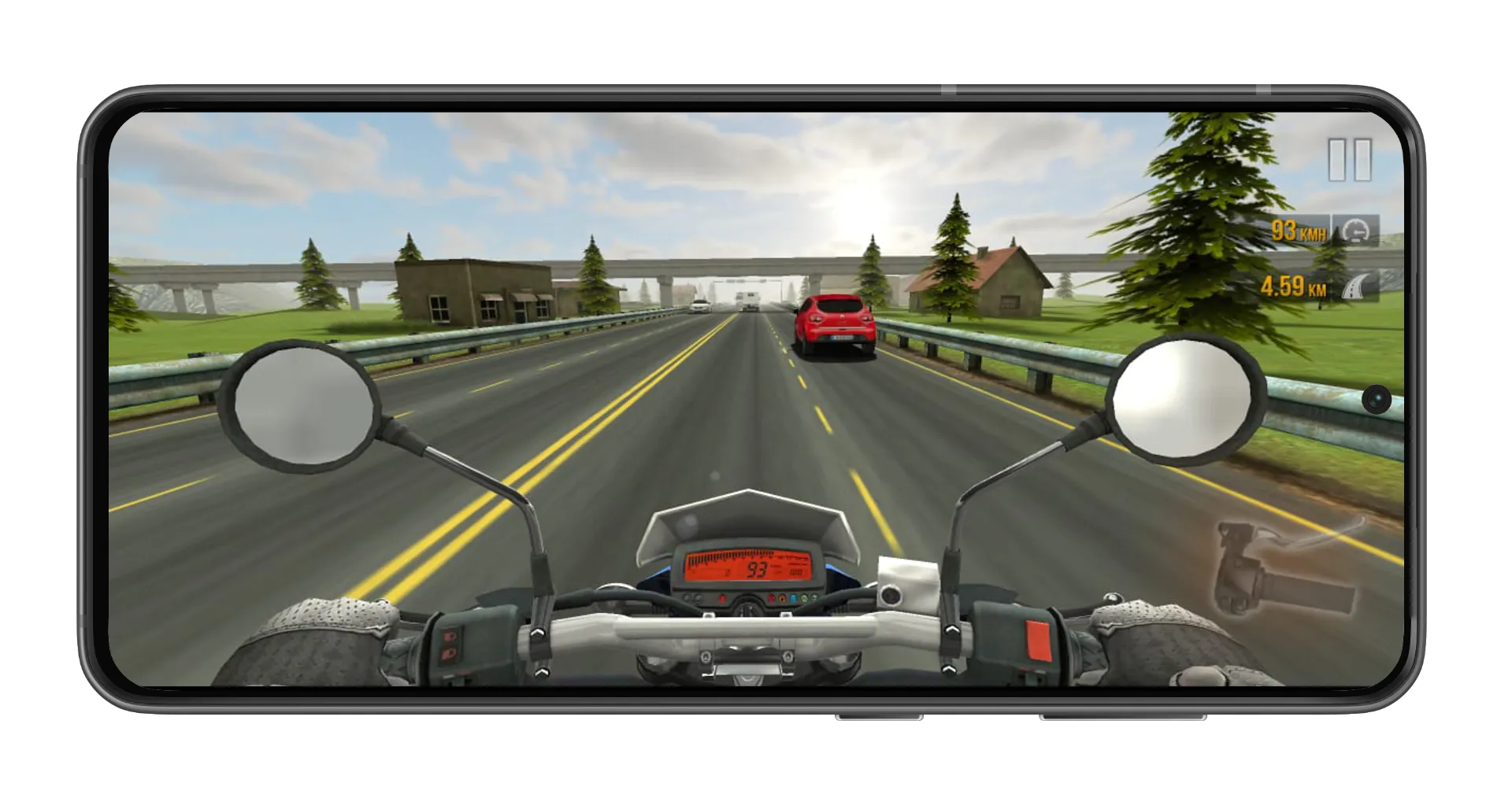 Rider riding bike view